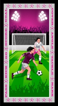 Born to Score Soccer Sports Girls Quilting Fabric Panel