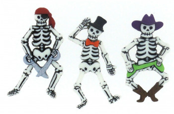 Pirate Skeletons Boys Kids Shank Buttons