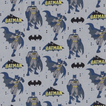 Batman on Grey DC Comics Licensed Quilting Fabric