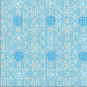 Floral Design Flowers Dots on Blue Quilting Fabric