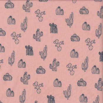Cacti on Pink Cactus Plants Quilting Fabric