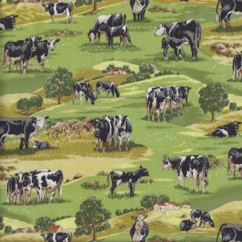 Cows Hills Country Quilting Fabric