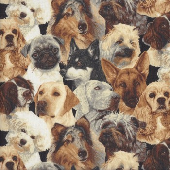 Assorted Dogs Westie Springer Cocker Spaniel Pug Quilting Fabric