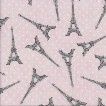 Eiffel Towers on Pink Paris Quilting Fabric