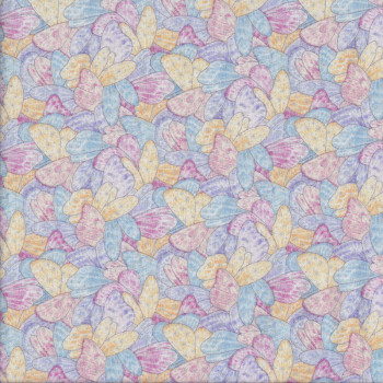 Fairy Wings Pink Blue with Metallic Silver Girls Quilting Fabric