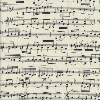 Music Notes on Cream Musical Quilting Fabric