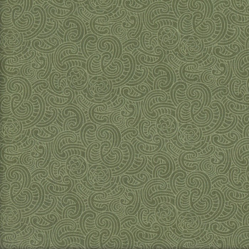 New Zealand Ponga Koru Design Green Maori NZ Quilting Fabric