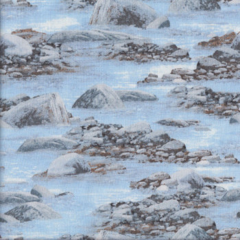 Rocks Water Creek River Nature Landscape Quilting Fabric