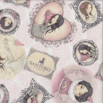 Mirabelle on Pink All For Love Santoro Quilting Fabric