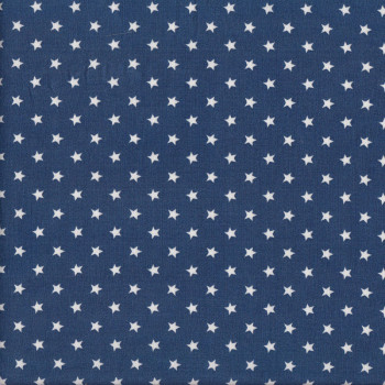 White Stars on Dark Blue Ahoy Matey Quilting Fabric