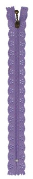 Lavender Lace Zip Zipper 20cm / 8 Inches 