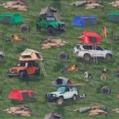 Four Wheel Drive Camping Tents Jeep 4WD Fanatics Quilting Fabric See Description