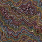 Australian Aboriginal Mugungalyi Stripes Dots Circles Quilt Fabric