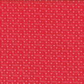 Baby Love Hearts on Red Quilting Fabric Remnant 46cm x 112cm