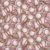 Baseball Balls Bats Home Run All Stars Sport Quilting Fabric