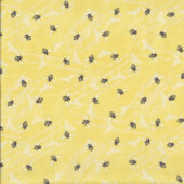 Bees on Lemon Yellow Insect In Bloom Quilting Fabric