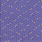 Bees on Purple Honeycomb Lavender Market Quilting Fabric