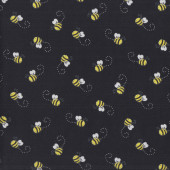 Bees on Black You are My Sunshine Quilting Fabric