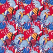 Christmas Bilbies on Red Baubles Candy Canes Bilby Quilting Fabric