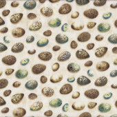 Speckled Birds Eggs on Cream Quilt Fabric