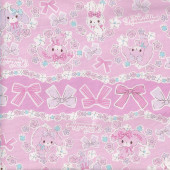 Bonbon Ribbon Cute Girl Rabbit on Pink Licensed Fabric 1 Metre Precut