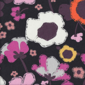 Flowers on Black Brave Bloomed City Quilting Fabric