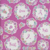 I Believe in Pink Breast Cancer Awareness LAMINATED Water Resistant Slicker Fabric 