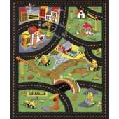 Caterpillar Construction Roads Roadworks Boys Kids Licensed Fabric Panel 