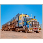 Road Trains Cattle Truck Big Rigs Quilting Fabric Panel 