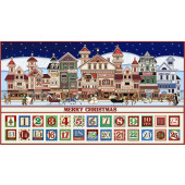 Christmas Advent Santa Claus Coming To Town Quilt Fabric Panel 