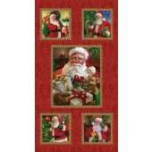 Santa Christmas Legend Presents Quilting Fabric Panel
