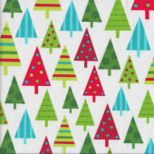 Christmas Trees with Spots and Stripes Jingle Quilting Fabric