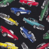 Classic Retro Muscle Cars Chevrolet  Quilting Fabric