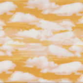 Clouds Yellow Quilting Fabric Remnant 41cm x 112cm