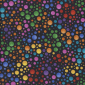 Colourful Spots Dots on Black Kids Quilting Fabric