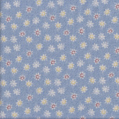 White Daisies on Blue Flowers Quilting Fabric