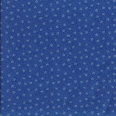 Tiny Daisies Flowers Floral on Cobalt Blue Quilting Fabric