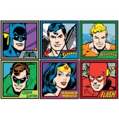 DC Comics in Squares Batman Superman Ironman Quilting Fabric Panel