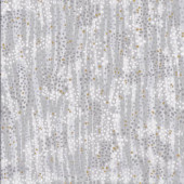 Dewdrop Stone Light Grey with Metallic Spots Quilting Fabric