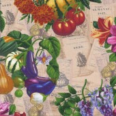 Flowers Plants Vegetables Old Farmers Almanac Quilting Fabric