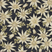 Australian Sun Classic Flannel Flowers on Black Quilting Fabric