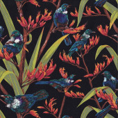 New Zealand Tui Birds on Flax Plant Flax and Friends NZ Quilting Fabric