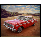 Classic Ford Falcon 1965 Coupe Vintage Vehicles Quilting Fabric Panel 