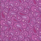 Pink Paisley Flowers Free Motion Fantasy Quilting Fabric