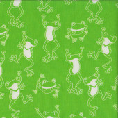 Frogs on Lime Green Hop to It Quilting Fabric