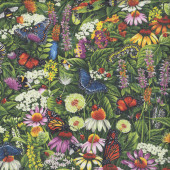 Butterfly Meadow Flowers Frolicking Fields Insects Quilting Fabric