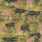 African Safari Wild Giraffe Savannah Wildlife Quilting Fabric