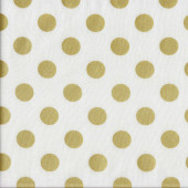 Metallic Gold Spots Dots on White Glitz Quilting Fabric