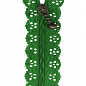 Green Lace Zip Zipper 20cm / 8 Inches 