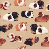Jack Russell Terrier Dogs on Grey Quilting Fabric